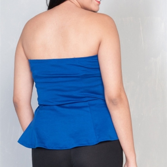 💫3/$20💫 Strapless Peplum Plus Size Top - Picture 3 of 6